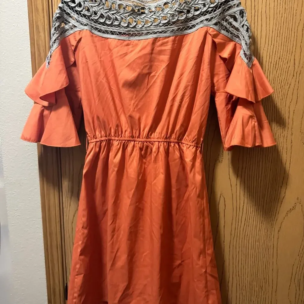 Esley dress with ruffled sleeves size small❤️